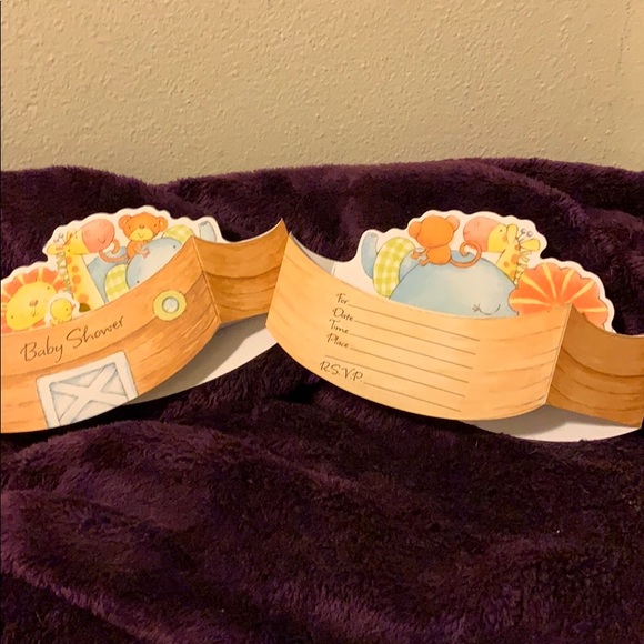 BOX 📦 OF 8 STAND-UP NOAH’S ARCH BABY INVITATION’S - Picture 3 of 3
